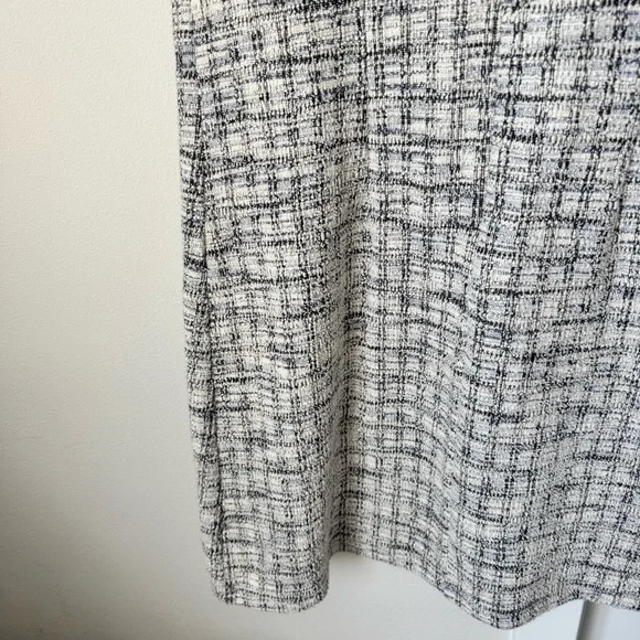 Loft Fringe Tweed Shift Dress Size 4 Short Sleeved Ballet Neck Business Casual - Picture 7 of 16